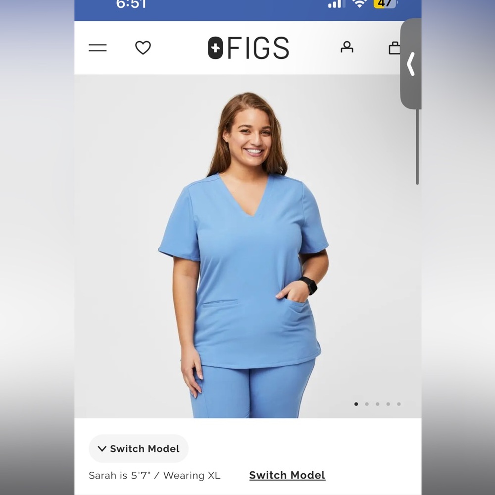 Figs Ceil Blue Scrub Set